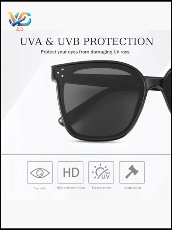 Vintage Oversized Square Sunglasses UV400 Protection Trendy Unisex